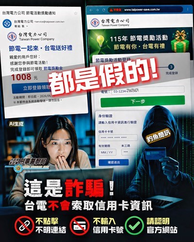 台電節電獎勵詐騙