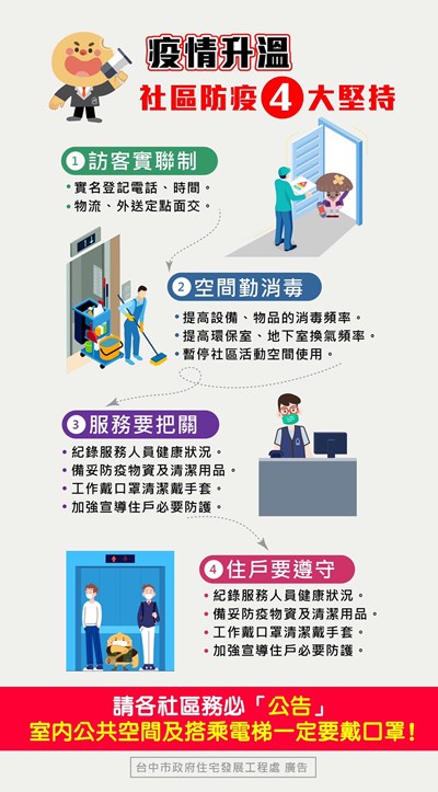 本土疫情升溫   中市府與公寓大廈齊心抗疫